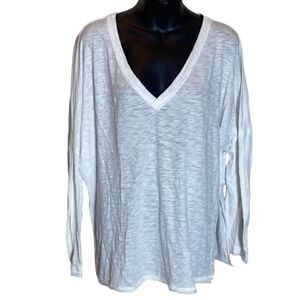 We the free free people white long sleeve oversized shirt small